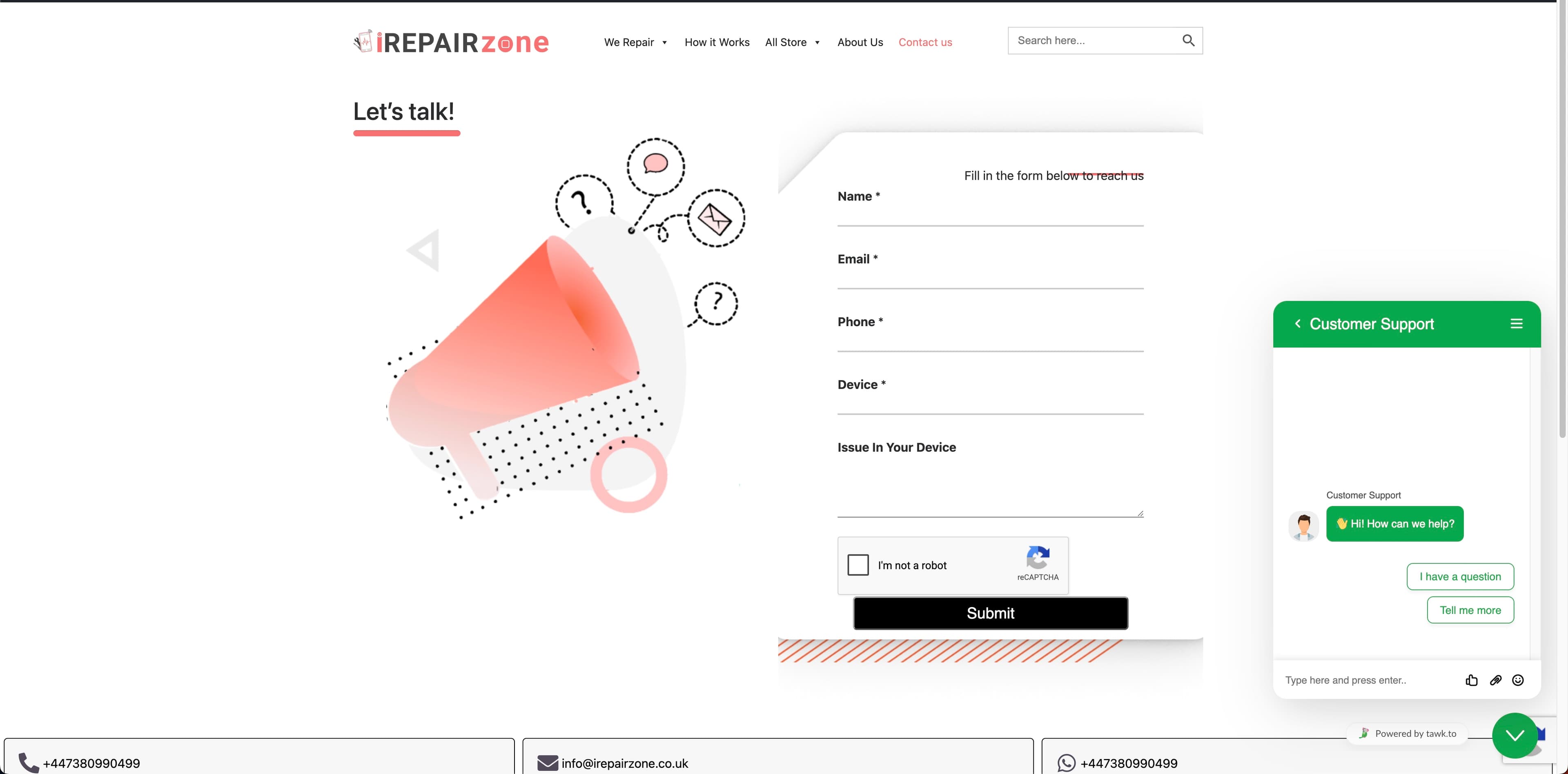 CUSTOMER SUPPORT IREPAIR ZONE